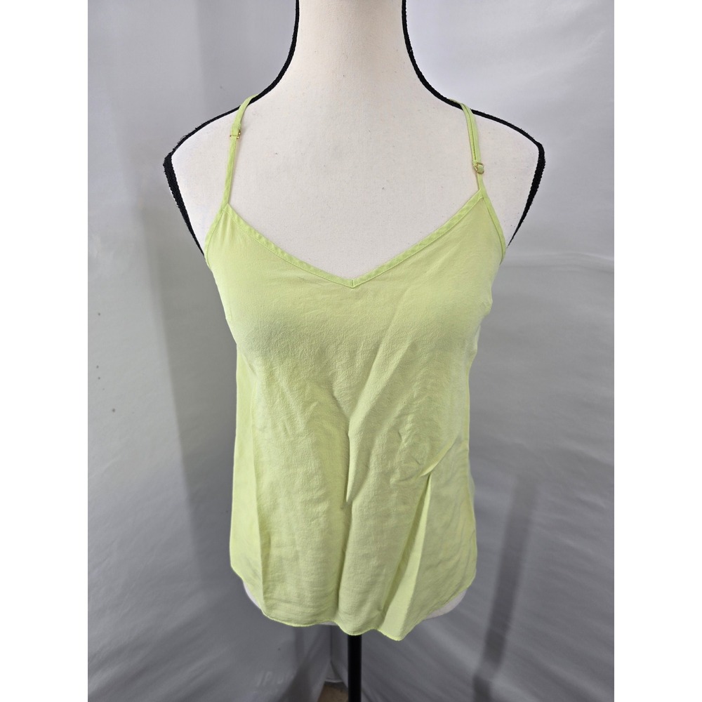 Lilly Pulitzer Womens XS Lime Green Silk Camisole V-Neck Adjustable Strap Tank